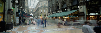 Large Group of People on the Street, Milan, Italy