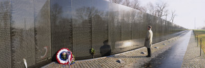 Person Standing in Front of a War Memorial, Vietnam Veterans Memorial, Washington D.C., USA