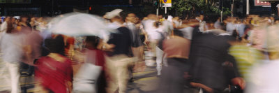 Group of People Walking on the Street, Hong Kong, China