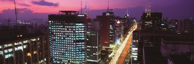 Buy Paulista Avenue in the Evening, Sao Paulo, Brazil at AllPosters.com