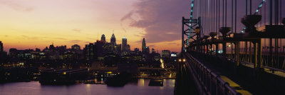 Bridge over a River, Benjamin Franklin Bridge, Philadelphia, Pennsylvania, USA