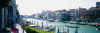 Boats and Gondolas in a Canal, Grand Canal, Venice, Italy