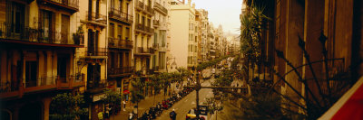 Buildings in a Row, Catalonia, Barcelona, Spain