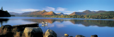 Reflection of Mountains in Water, Derwent Water, Lake District, England