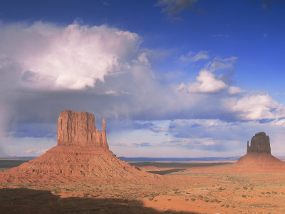 Rain Cloud Over Monument Valley, Utah, USA Premium Poster