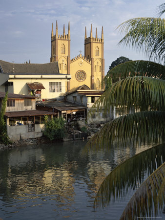 Christian Church of St. Francis Xavier, and Melaka River, Malaysia
