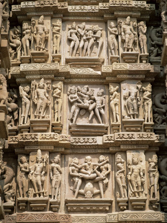 West Side of Kandariya Mahadev Temple, Western Group, Khajuraho, Madhya Pradesh State, India