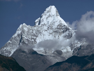 Snow Covered Mountain Peak, Ama Dablam, Himalayas, Nepal