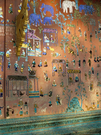 Glass Mosaic Dating from the 1950s Commemorating the 2500 Year Anniversary of the Buddha