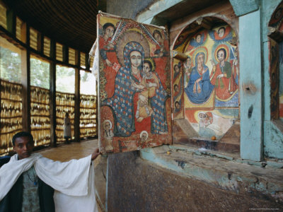 Paintings and Interior in the Ura Kedane Meheriet Christian Church, Lake Tana, Ethiopia