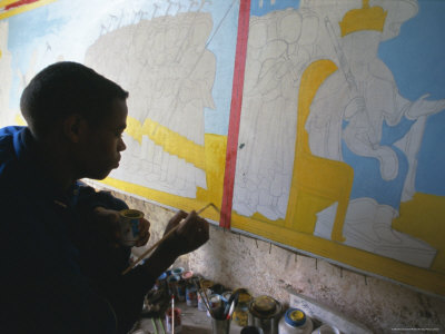 Boy Working in Aleka Gamid Gidey Painting Workshop, Lake Tana, Ethiopia