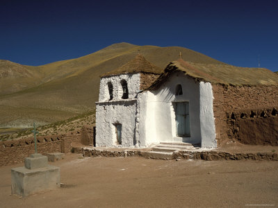 Exterior of a Small Church in Arid Landscape Near Al Tatio Geysers, Atacama Desert, Chile