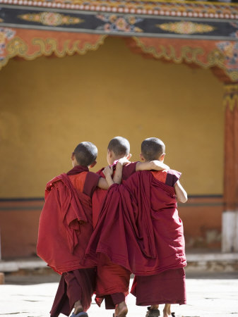 Buddhist Monks, Paro Dzong, Paro, Bhutan Posters