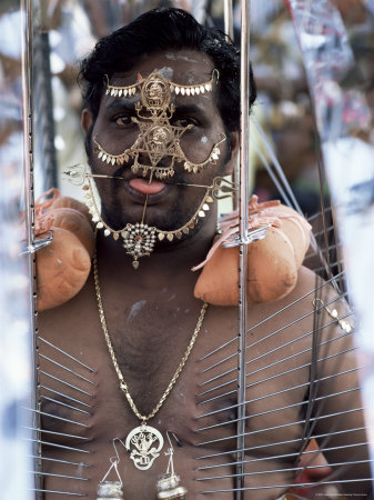 Kavadis Holding Procession, Festival of Purification, Singapore