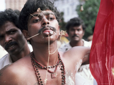 Kavadis Holding Procession, Festival of Purification, Singapore