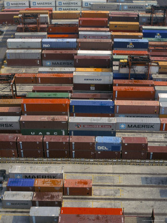 Containers in Container Terminal, Hong Kong, China