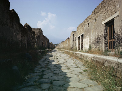 Paved Street, Pompeii, Unesco World Heritage Site, Campania, Italy