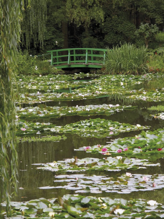 Japanese Bridge and Lily Pond in the Garden of the Impressionist Painter Claude Monet, Eure, France
