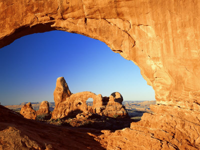Buy Turret Arch Through North Window at Sunrise, Arches National Park, Moab, Utah, USA at AllPosters.com