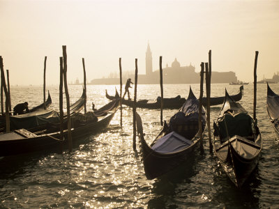 View Towards San Giorgio Maggiore, and Gondolas, Venice, Veneto, Italy