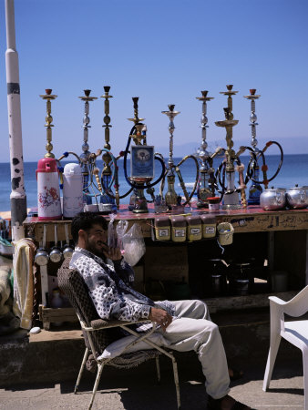 Water Pipes, Red Sea Public Beach, Aqaba, Jordan, Middle East