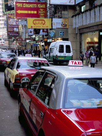 Taxis, Causeway Bay, Hong Kong Island, Hong Kong, China