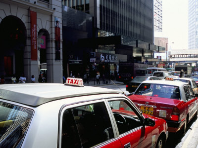 Taxis, Causeway Bay, Hong Kong Island, Hong Kong, China