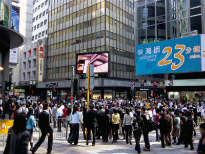 Busy Street, Central, Hong Kong Island, Hong Kong, China