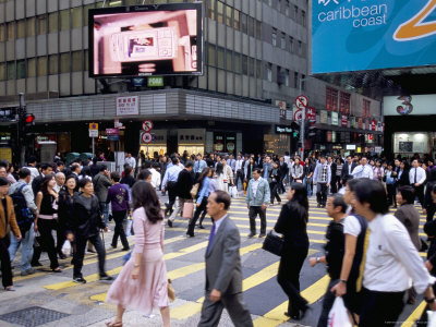 Busy Street, Central, Hong Kong Island, Hong Kong, China