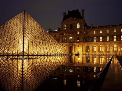 Musee Du Louvre and Pyramide, Paris, France