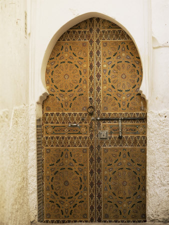 Door in the Medina, Fes El Bali, Fez, Morocco, North Africa, Africa