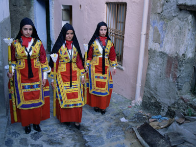 Women Holding Candles, Corpus Domini Procession, Desulo (Gennargentu), Sardinia, Italy