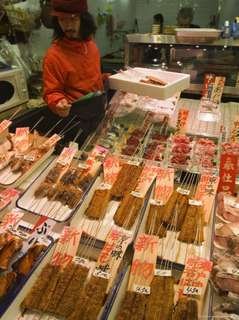 Fish Shop at Nishikikoji Covered Street Market, Kyoto, Japan
