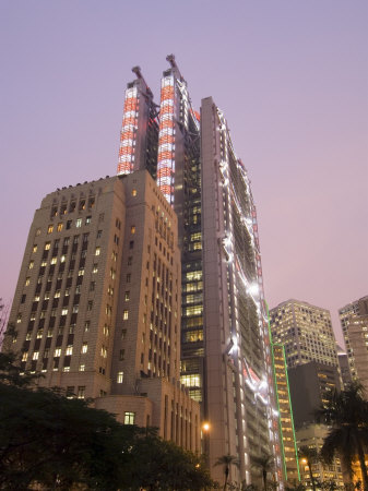 Sin Hua Bank and Hsbc Building Behind, Central District, Hong Kong, China