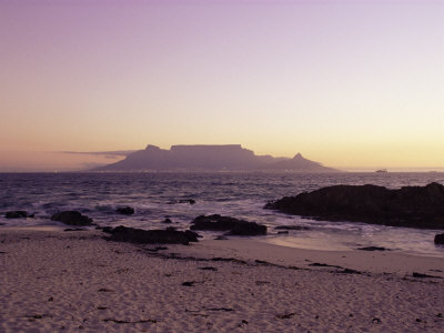 View to Table Mountain from Bloubergstrand, Cape Town, South Africa, Africa