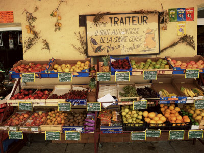 Fruit Displayed Outside Shop, Calvi, Corsica, France