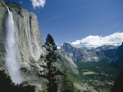 Upper Yosemite Falls Cascades Down the Sheer Granite Walls of Yosemite Valley Poster