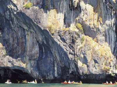 People Canoeing Near Tham Law (Tube Cove), Ao Phang-Nga Marine Park, Phang Nga Province, Thailand