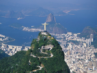 Rio De Janeiro with the Cristo Redentor in the Foreground and the Pao De Acucar in the Background