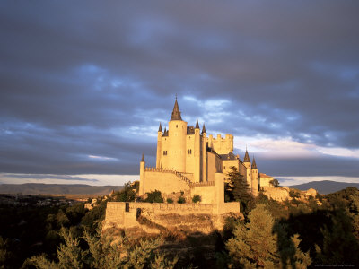 The Alcazar at Sunset, Segovia, Castilla Y Leon, Spain