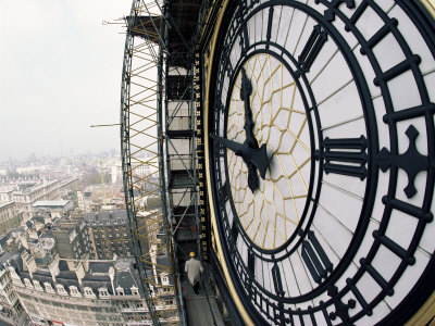 Close-Up of the Clock Face of Big Ben, Houses of Parliament, Westminster, London, England