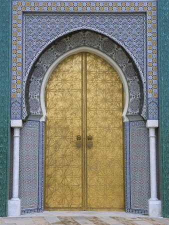 Ornate Doorway, the Royal Palace, Fez, Morocco, North Africa, Africa