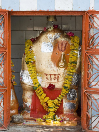 Hindu God and Shrine, Maheshwar, Madhya Pradesh State, India