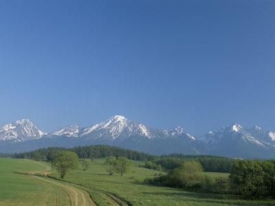 High Tatra Mountains from Near Poprad, Slovakia