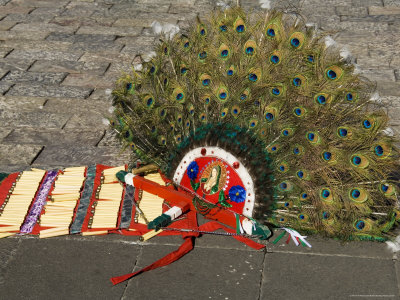 Head Dresses Worn by Dancers in the Square at the Basilica De Guadalupe, Mexico City, Mexico