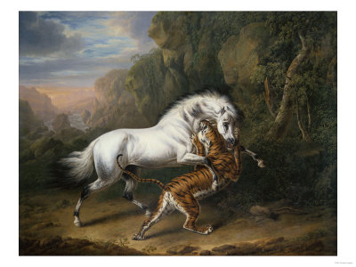 A Tiger Attacking an Arabian Stallion, 1824