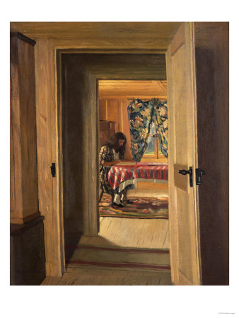 Interior with a Young Girl Writing, 1905