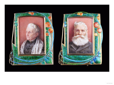 Two Rare Liberty Silver Gilt and Enamel Picture Frames, 1907 & 1906