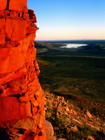 Central Mountain Wedge and Salt Pans Filled with Water, Tanami Desert, Australia