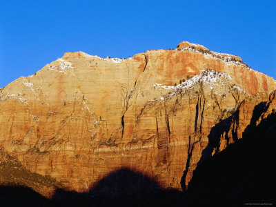 Mount Kinesava at Sunrise, from Watchman Campround, Zion National Park, Utah